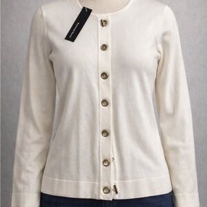Karson & Taylor Women’s Cardigan Sweater Size M Ivory NWT